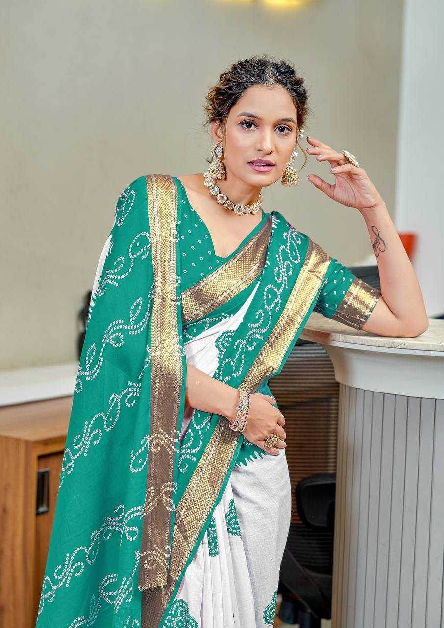 Bandhani Printed Cotton Sarees - MYLUXURY LANE ENTERPRISE